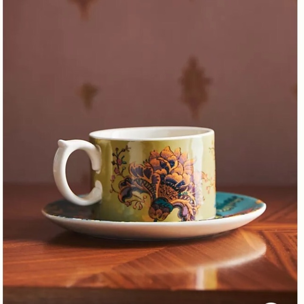 Anthropologie House of Hackney Cup and Saucer Set New in Box